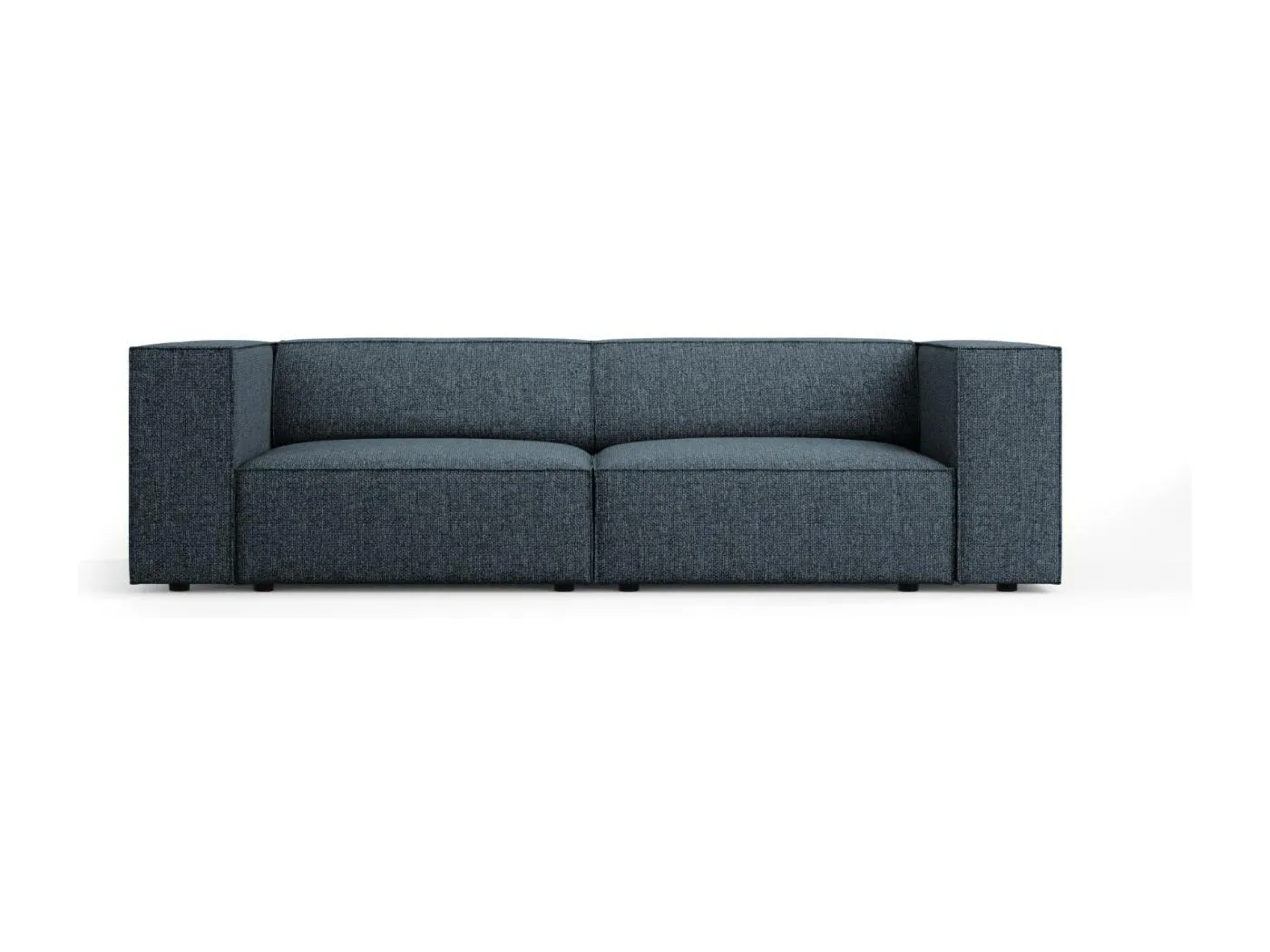 Cosmopolitan Design - 3-Sitzer Sofa "Arendal" aus Chenille-Stoff königsblau - 204x102x70cm