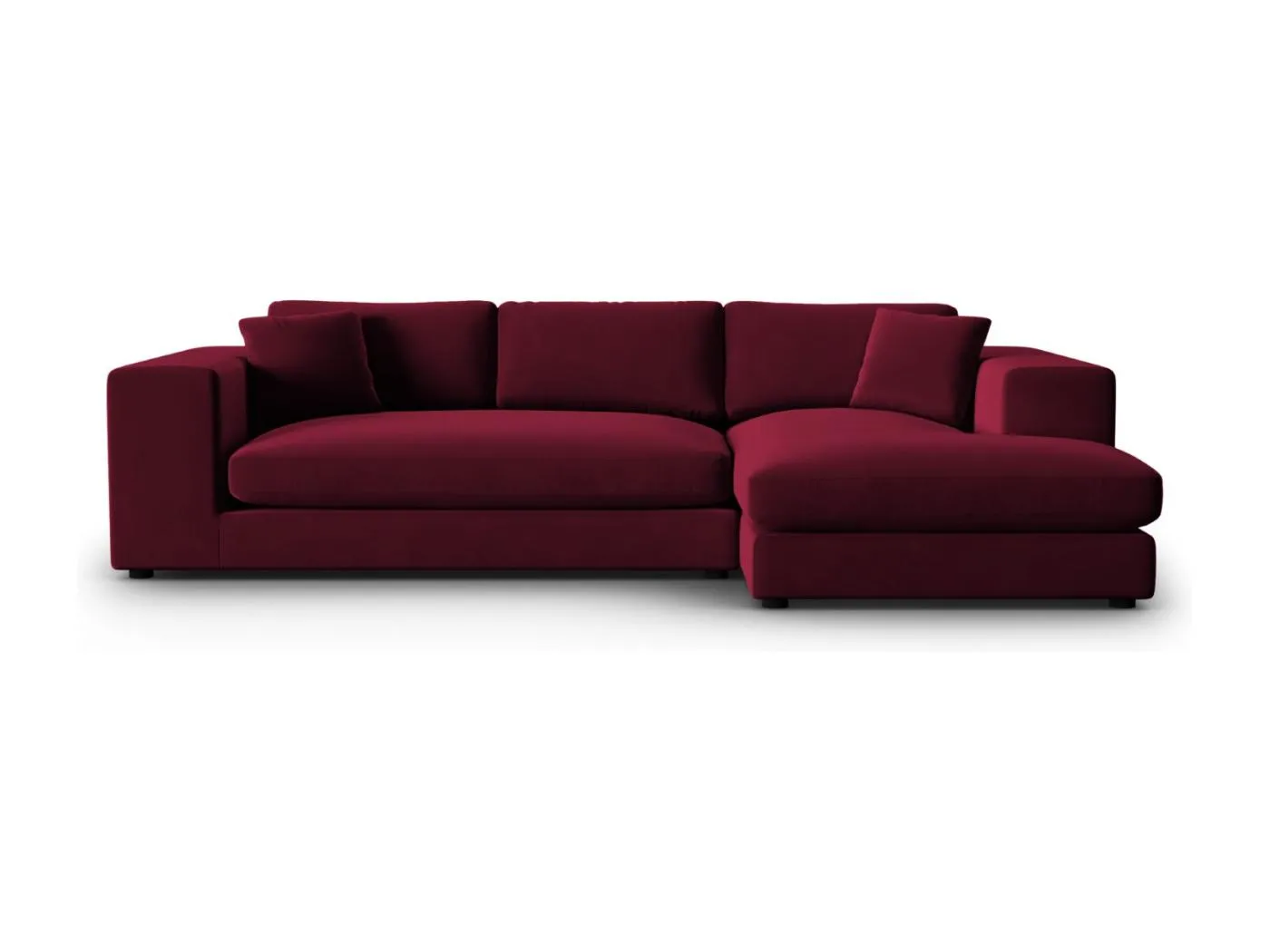 CXL by Christian Lacroix - 5-Sitzer Ecksofa rechts "Tendance" Sitzer aus Samt rot - 282x174x72cm