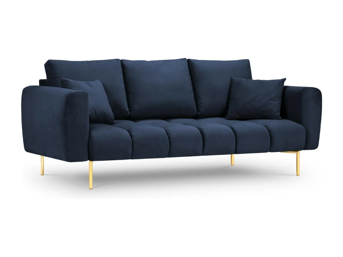 Cosmopolitan Design - 3-Sitzer Sofa "Hastings" aus Samt königsblau - 220x97x75cm