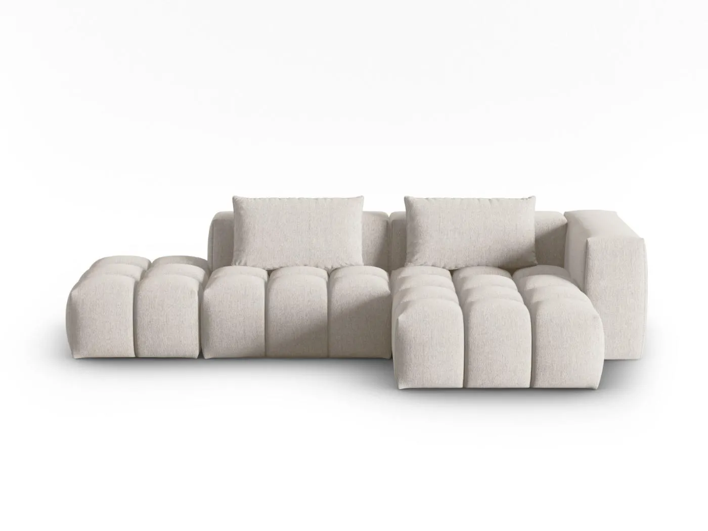 CXL by Christian Lacroix - 4-Sitzer modulares Ecksofa rechts "Lorella" Sitzer aus strukturiertem Stoff beige - 265x145x70cm