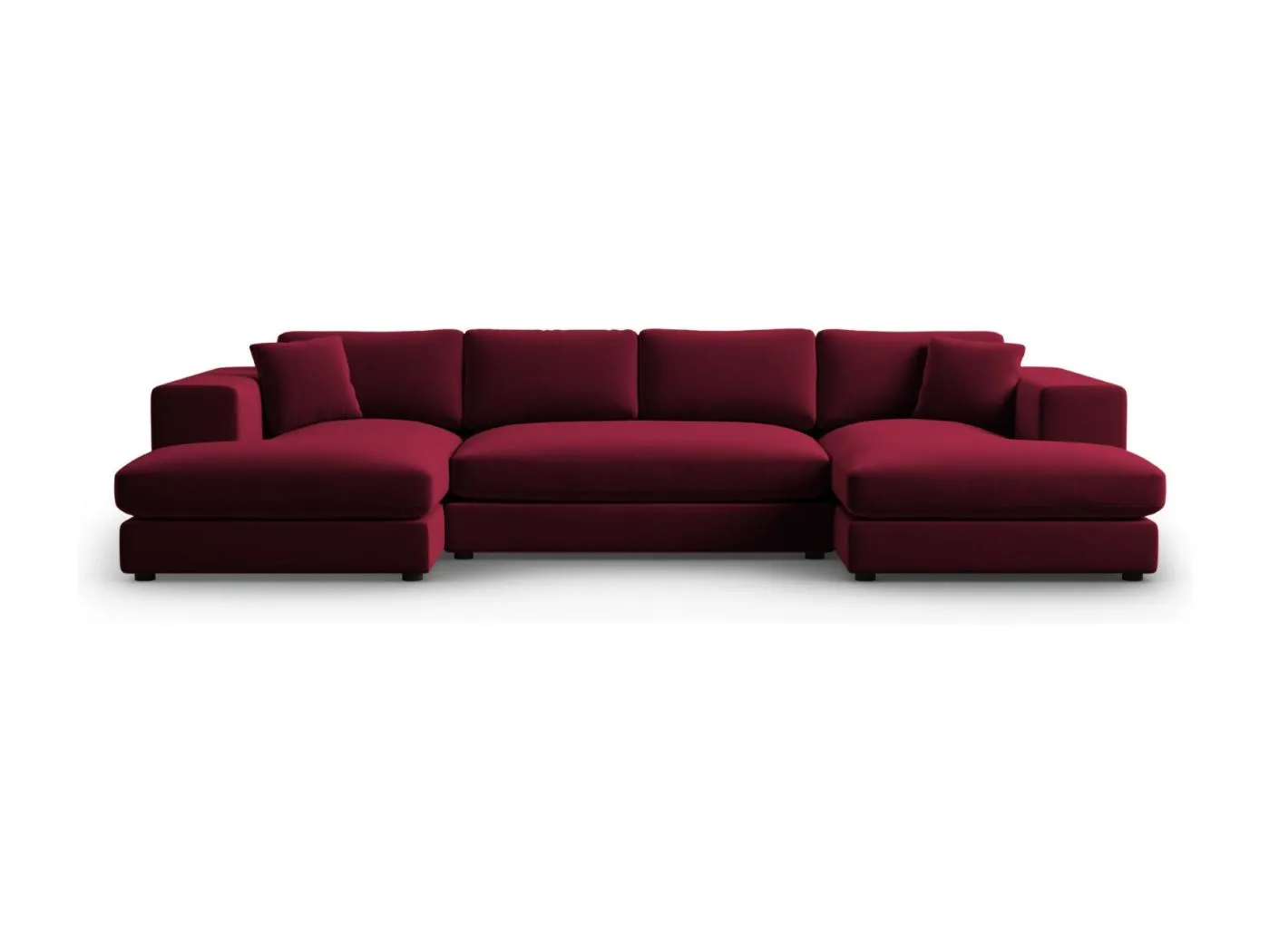 CXL by Christian Lacroix - 5-Sitzer Panoramasofa "Tendance" Sitzer aus Samt rot - 344x170x72cm