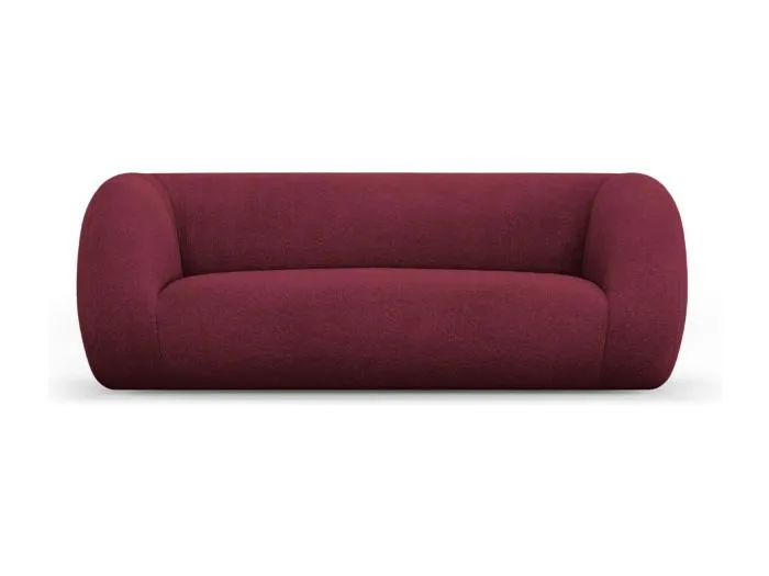 Cosmopolitan Design - 2-Sitzer Sofa "Essen" aus Boucle burgundfarben - 210x95x86cm