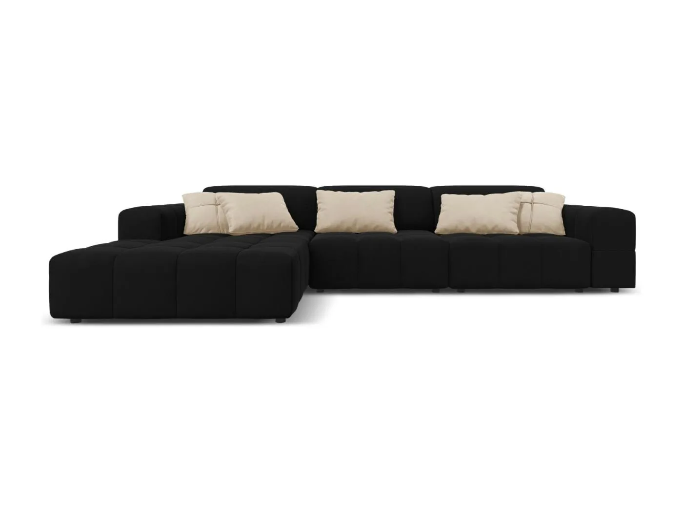 CXL by Christian Lacroix - 4-Sitzer Ecksofa links "Luc" Sitzer aus Samt schwarz - 284x166x70cm