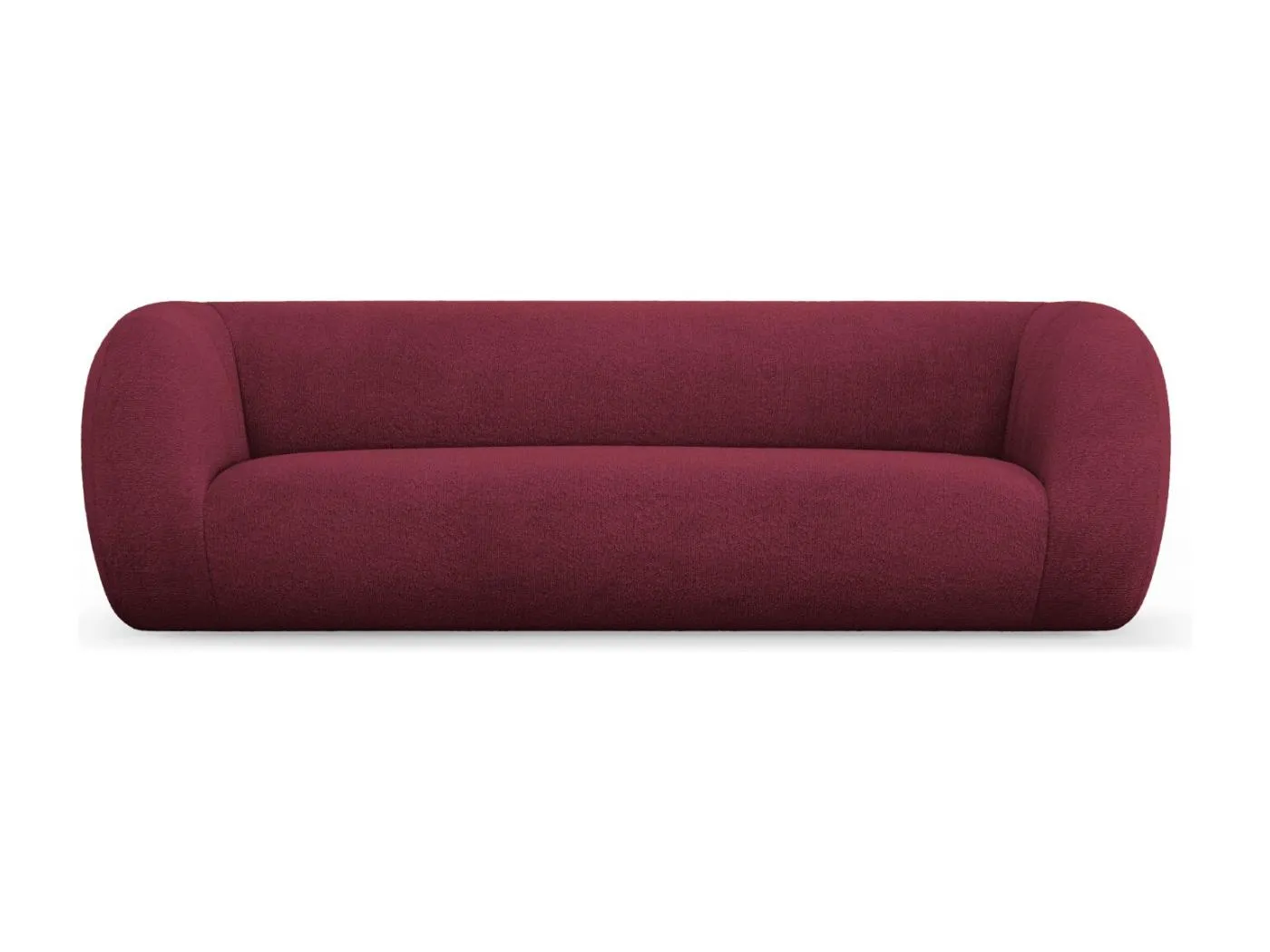 Cosmopolitan Design - 3-Sitzer Sofa "Essen" aus Boucle burgundfarben - 230x95x86cm