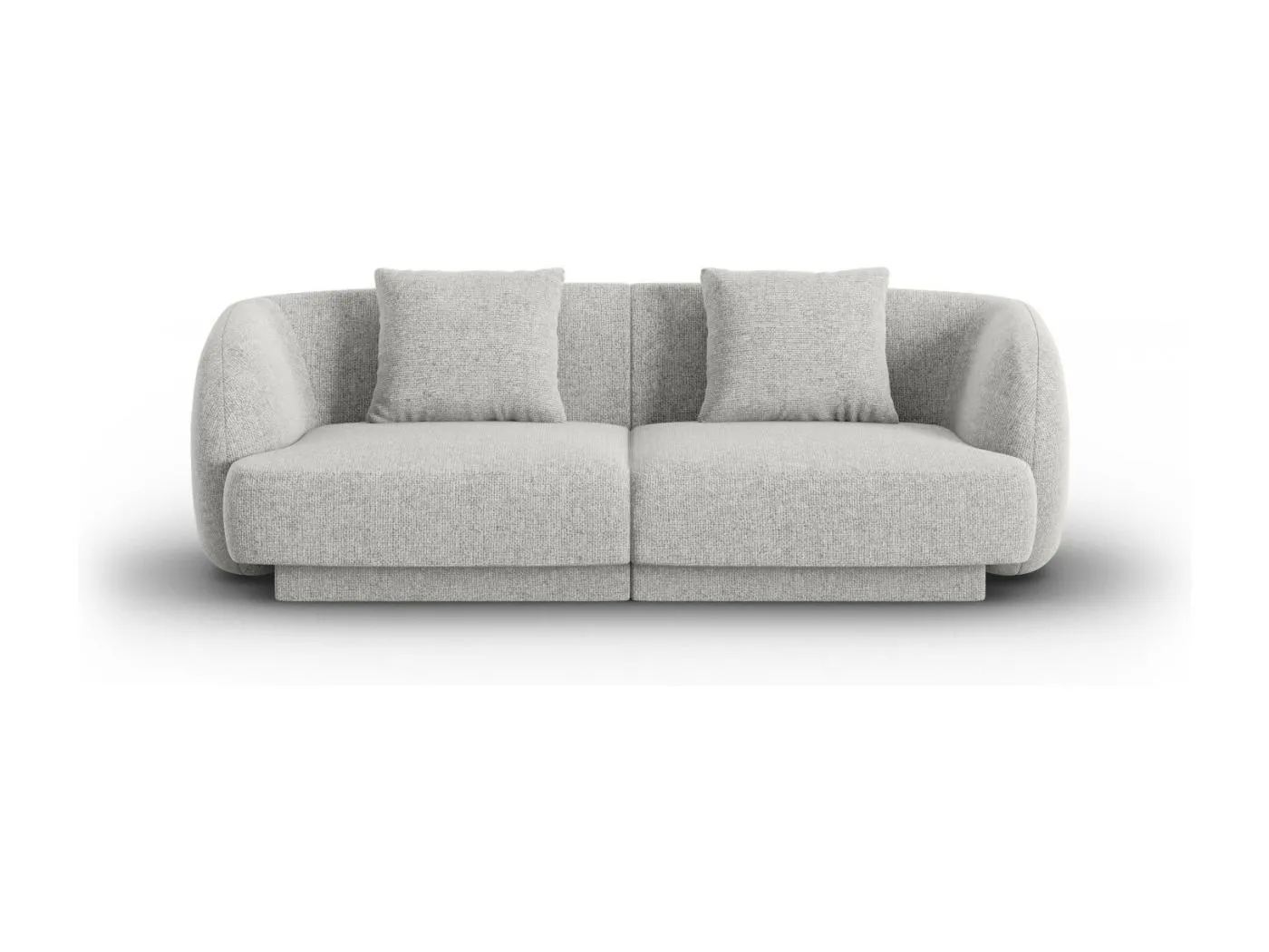 Cosmopolitan Design - 2-Sitzer Sofa "Tulum" aus Chenille-Stoff hellgrau - 180x90x70cm