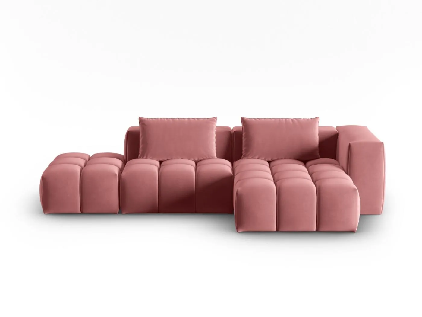 CXL by Christian Lacroix - 4-Sitzer modulares Ecksofa rechts "Lorella" Sitzer aus Samt lachs - 265x145x70cm