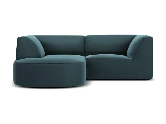 CXL by Christian Lacroix - 3-Sitzer Ecksofa links "Charles" Sitzer aus Samt blau - 186x180x69cm