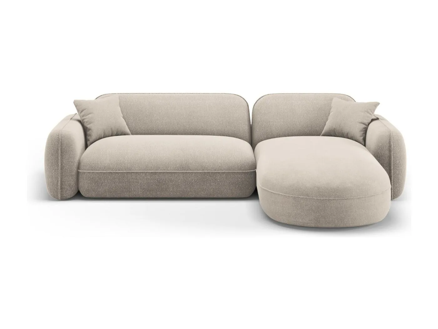 CXL by Christian Lacroix - 4-Sitzer modulares Ecksofa rechts "Lucien" Sitzer aus Samt dunkelbeige - 275x165x70cm
