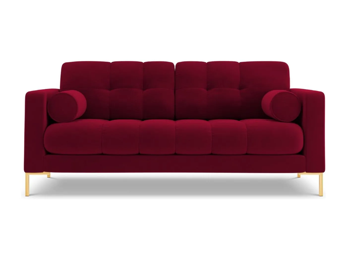 Cosmopolitan Design - 2-Sitzer Sofa "Bali" aus Samt rot - 152x92x75cm