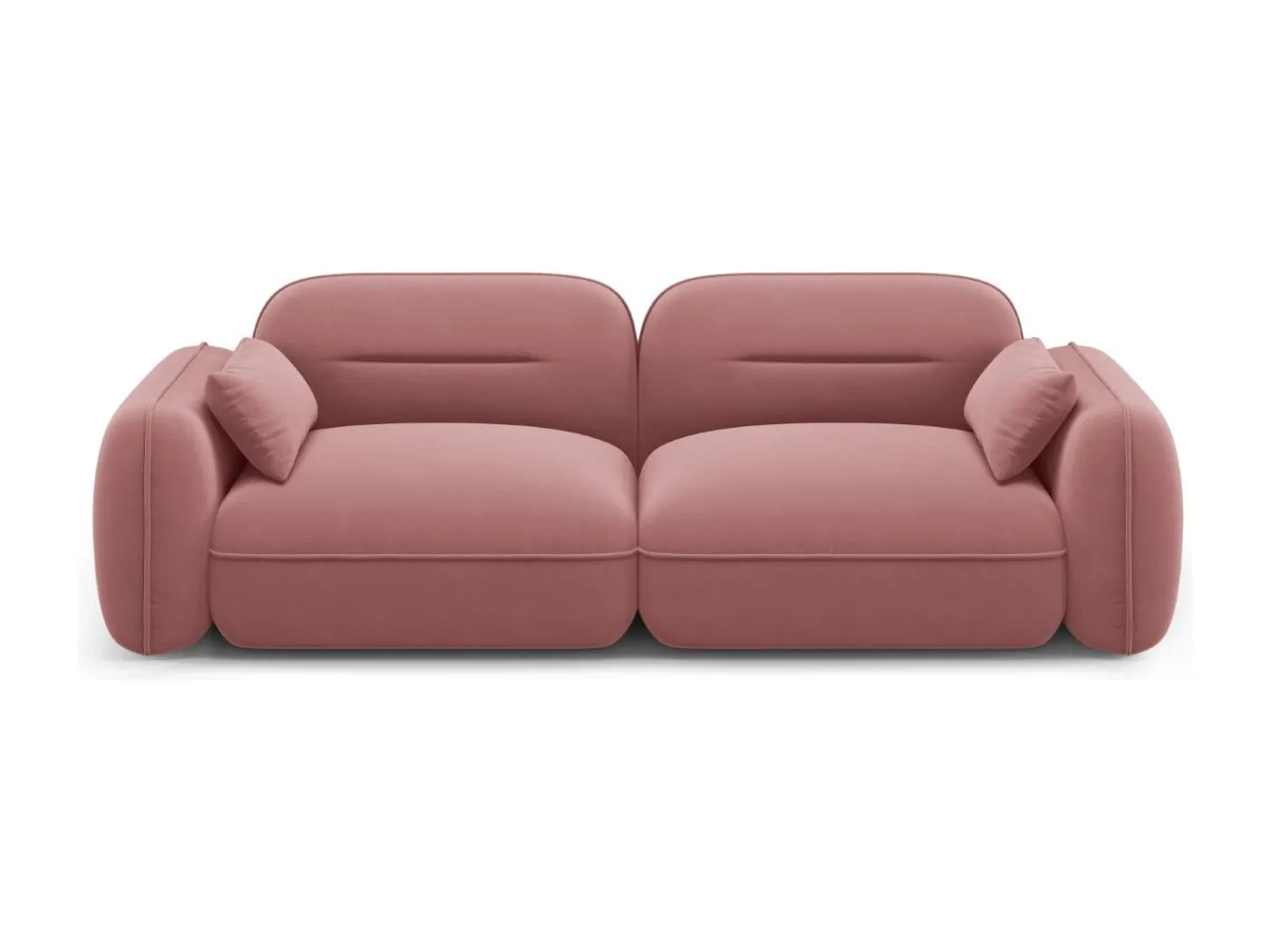 Cosmopolitan Design - 3-Sitzer modulares Sofa "Sydney" aus Samt lachs - 230x90x70cm