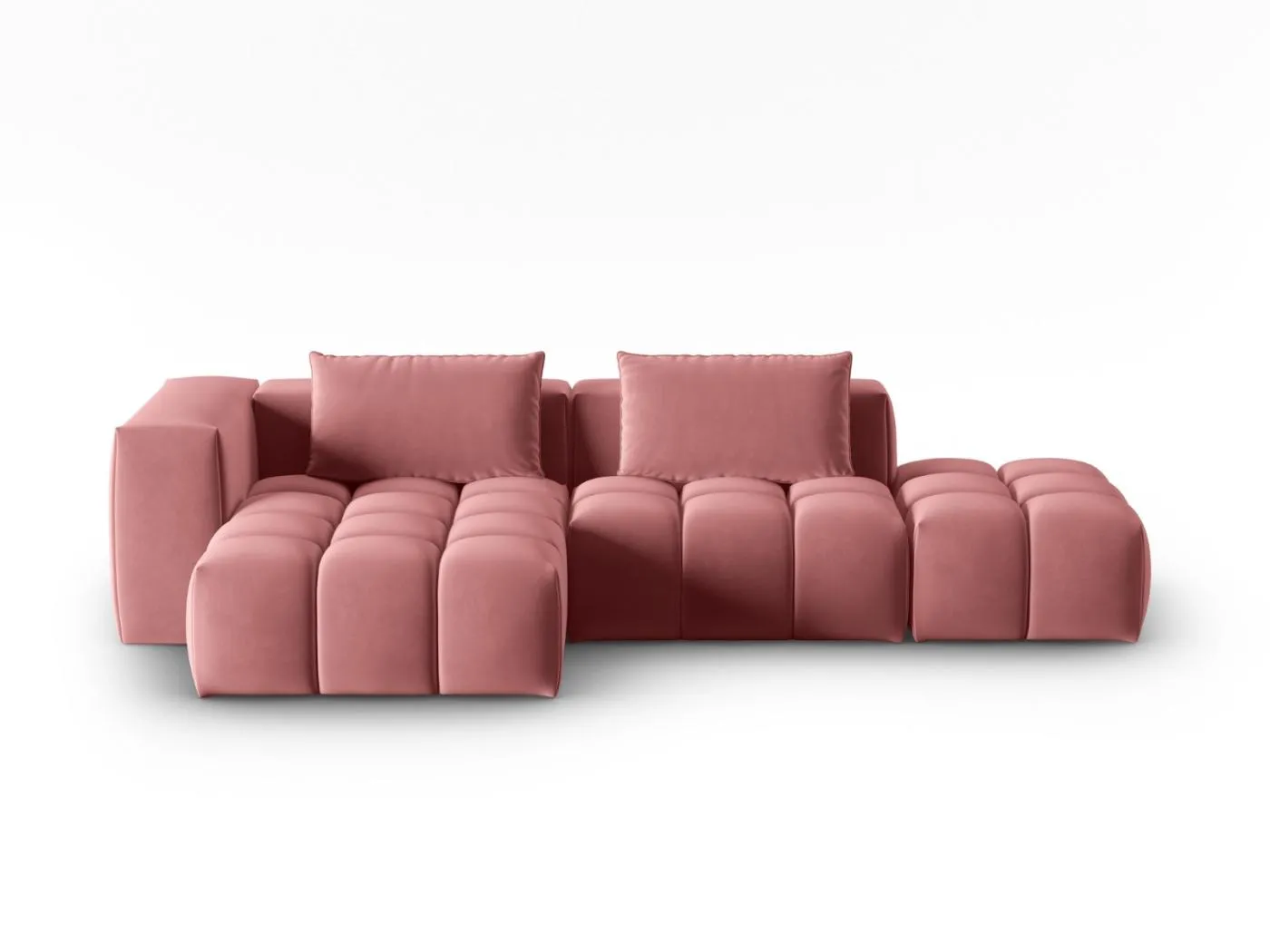 CXL by Christian Lacroix - 4-Sitzer modulares Ecksofa links "Lorella" Sitzer aus Samt lachs - 265x145x70cm