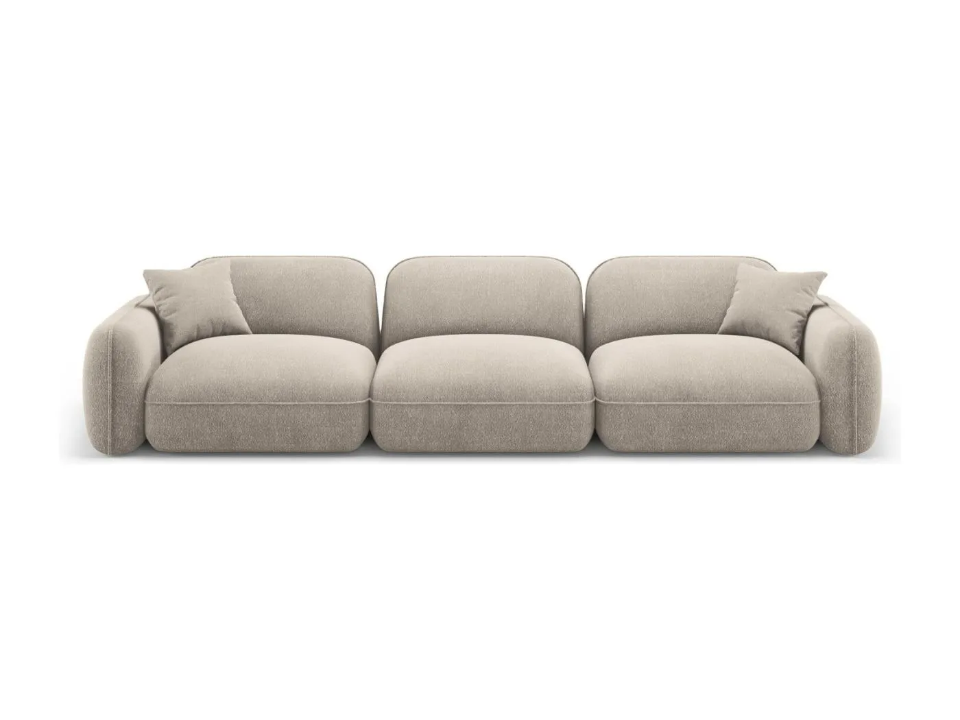 CXL by Christian Lacroix - 4-Sitzer modulares Sofa "Lucien" Sitzer aus Samt dunkelbeige - 320x90x70cm