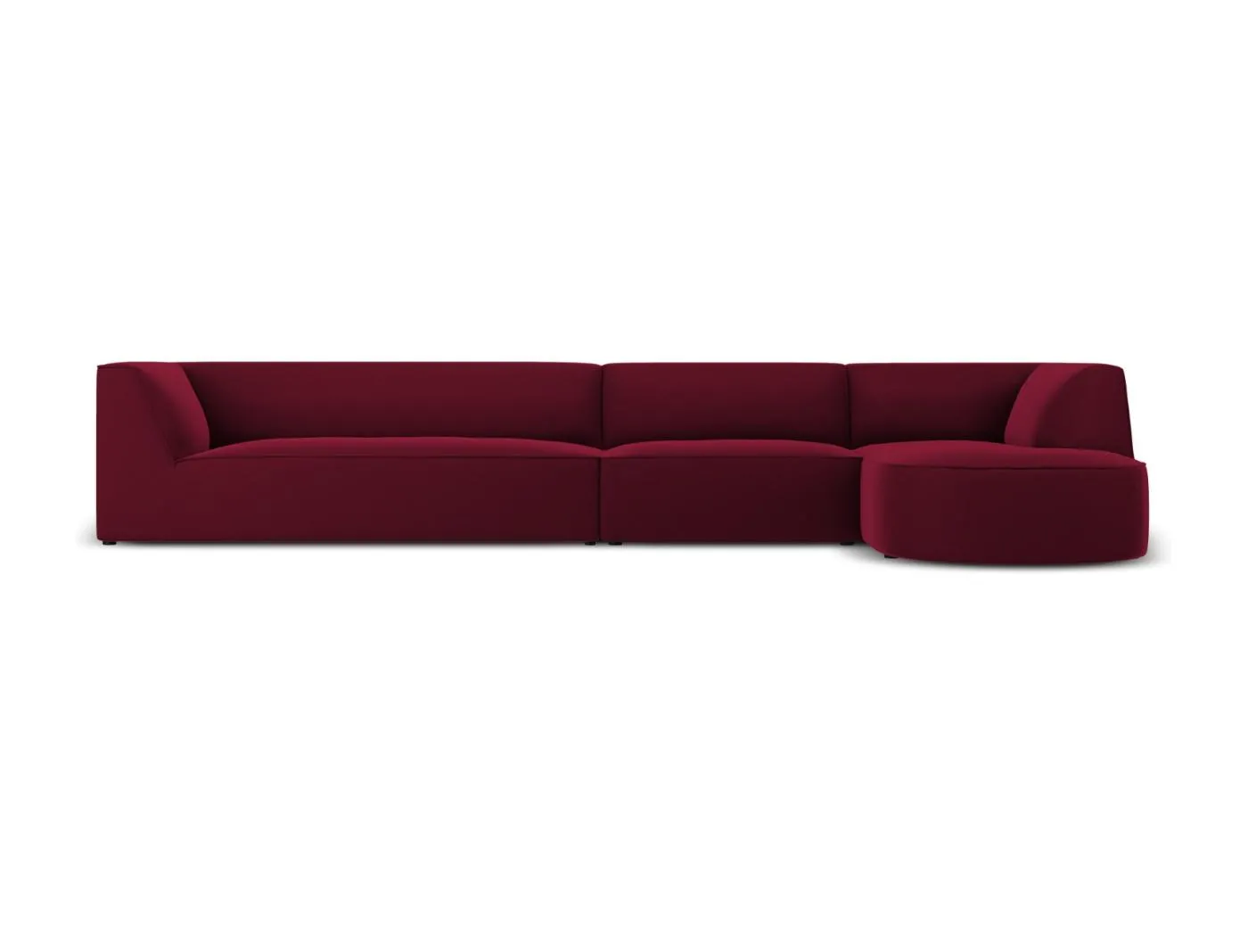 CXL by Christian Lacroix - 5-Sitzer Ecksofa rechts "Charles" Sitzer aus Samt rot - 366x180x69cm