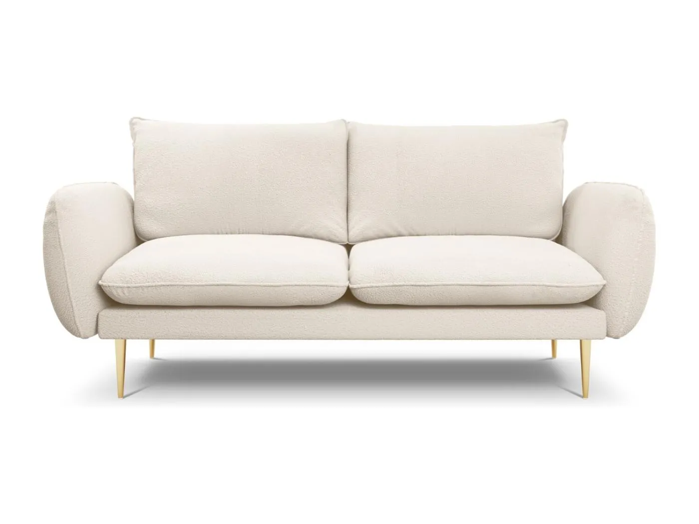Cosmopolitan Design - 2-Sitzer Sofa "Vienna" aus Boucle beige - 160x92x95cm