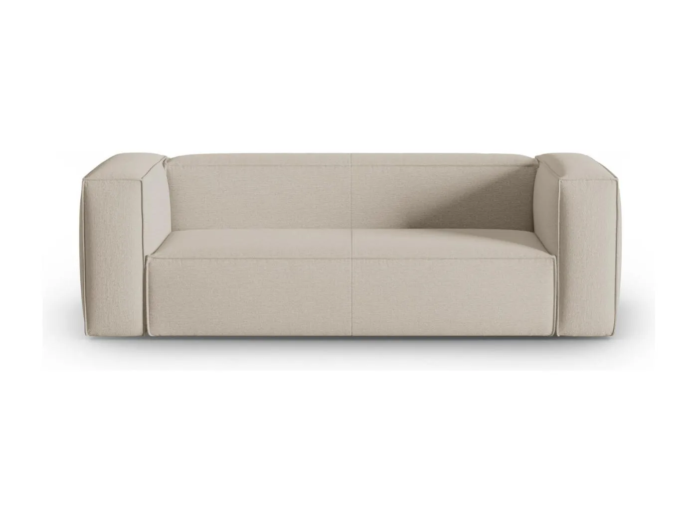 Cosmopolitan Design - 3-Sitzer Sofa "Mackay" aus strukturiertem Samt beige - 200x94x73cm