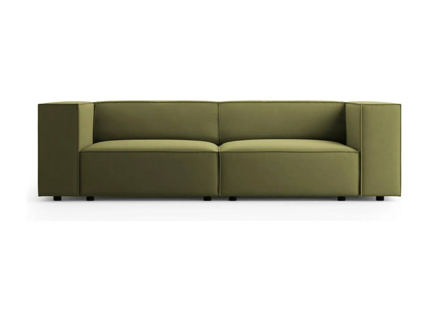 Cosmopolitan Design - 3-Sitzer Sofa "Arendal" aus Samt hellgrün - 204x102x70cm