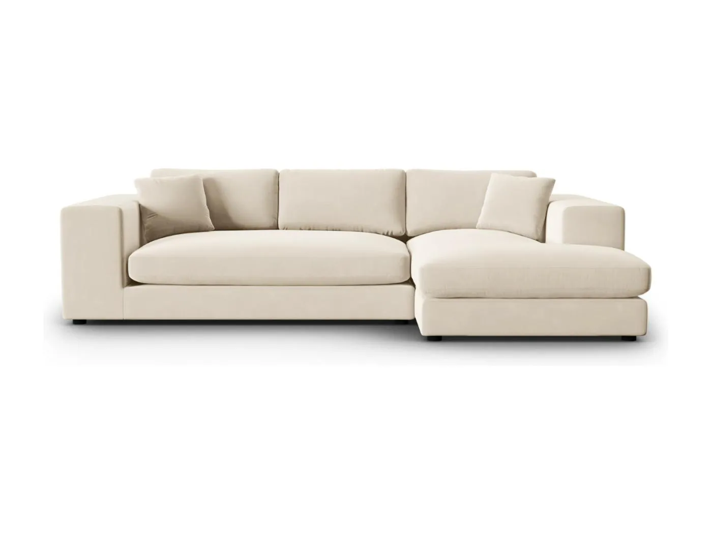 CXL by Christian Lacroix - 5-Sitzer Ecksofa rechts "Tendance" Sitzer aus Samt beige - 282x174x72cm