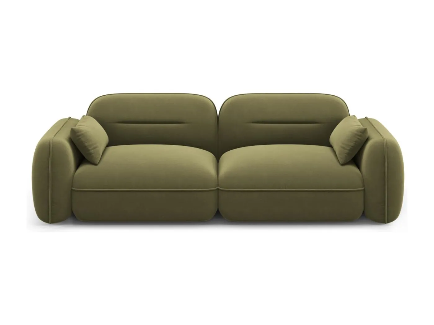 Cosmopolitan Design - 3-Sitzer modulares Sofa "Sydney" aus Samt hellgrün - 230x90x70cm