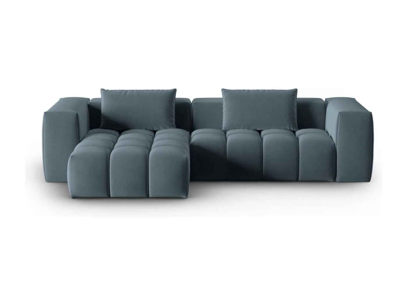CXL by Christian Lacroix - 3-Sitzer modulares Ecksofa links "Lorella" Sitzer aus Samt pastellblau - 260x145x70cm
