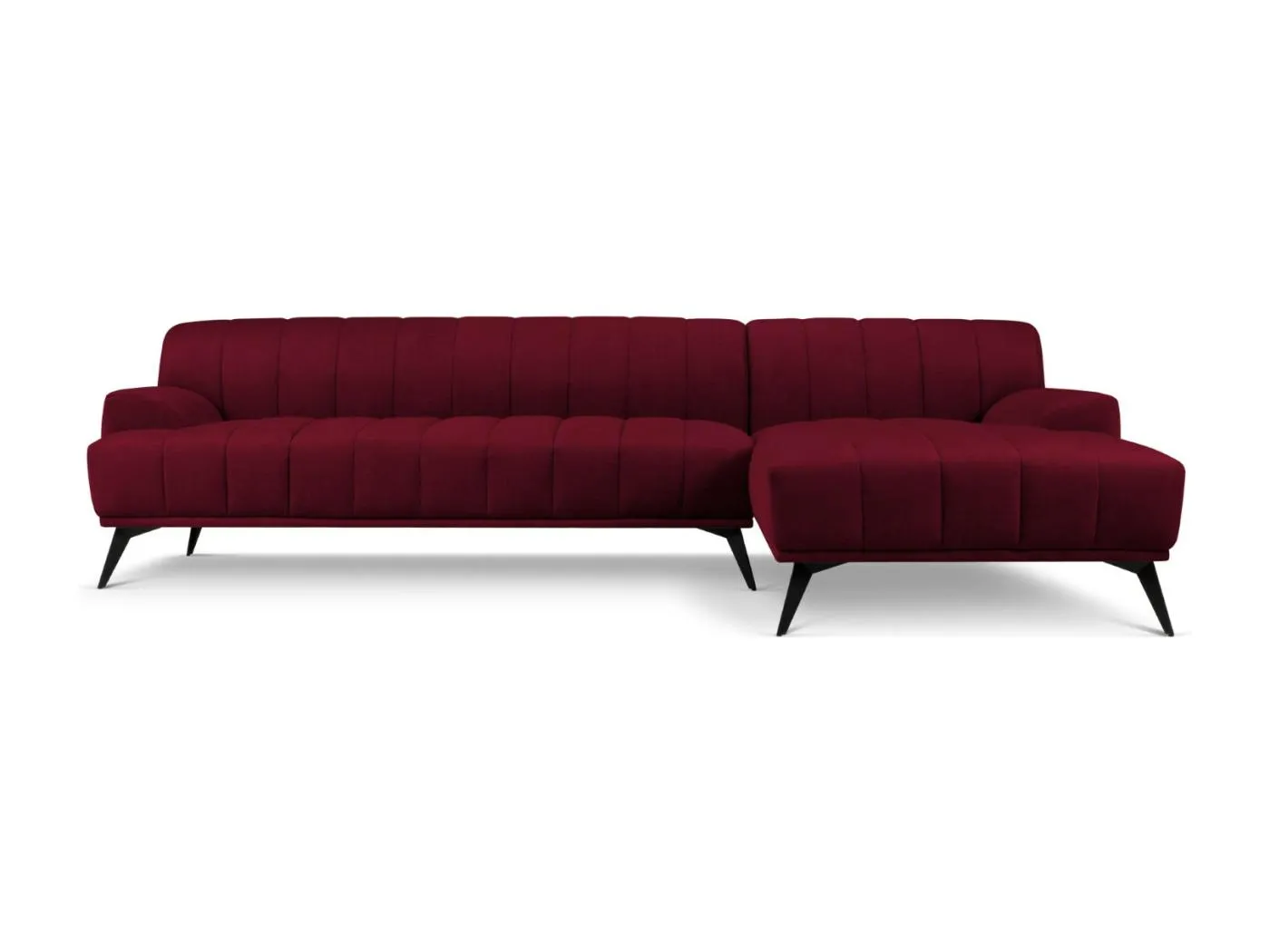CXL by Christian Lacroix - 5-Sitzer Ecksofa rechts "Rita" Sitzer aus Samt burgundfarben - 289x185x77cm