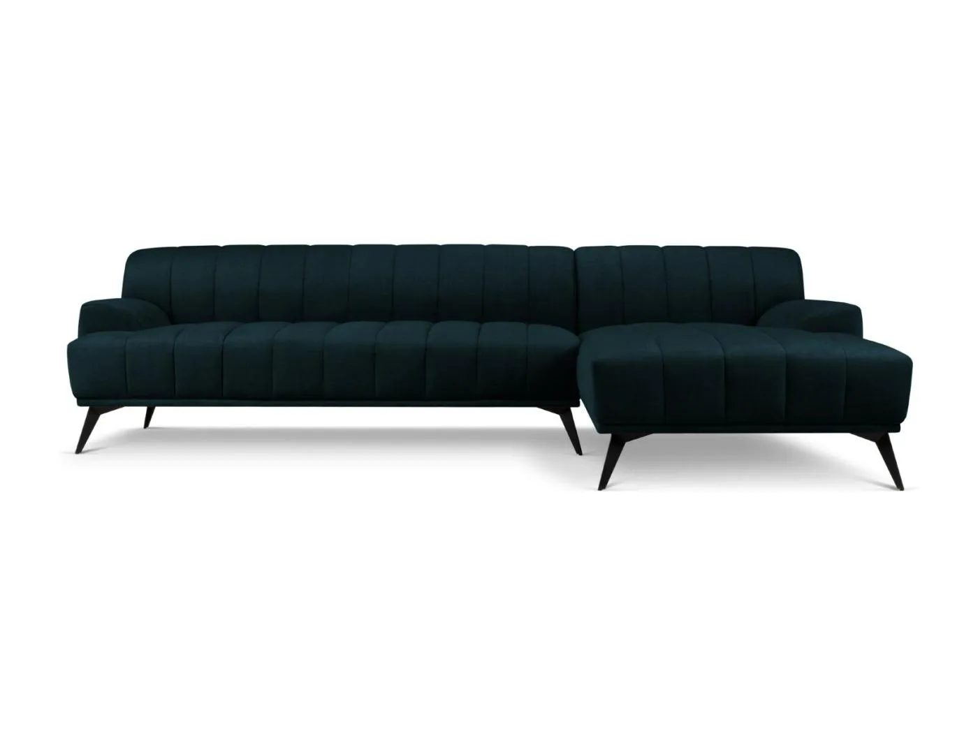 CXL by Christian Lacroix - 5-Sitzer Ecksofa rechts "Rita" Sitzer aus Samt petrol - 289x185x77cm