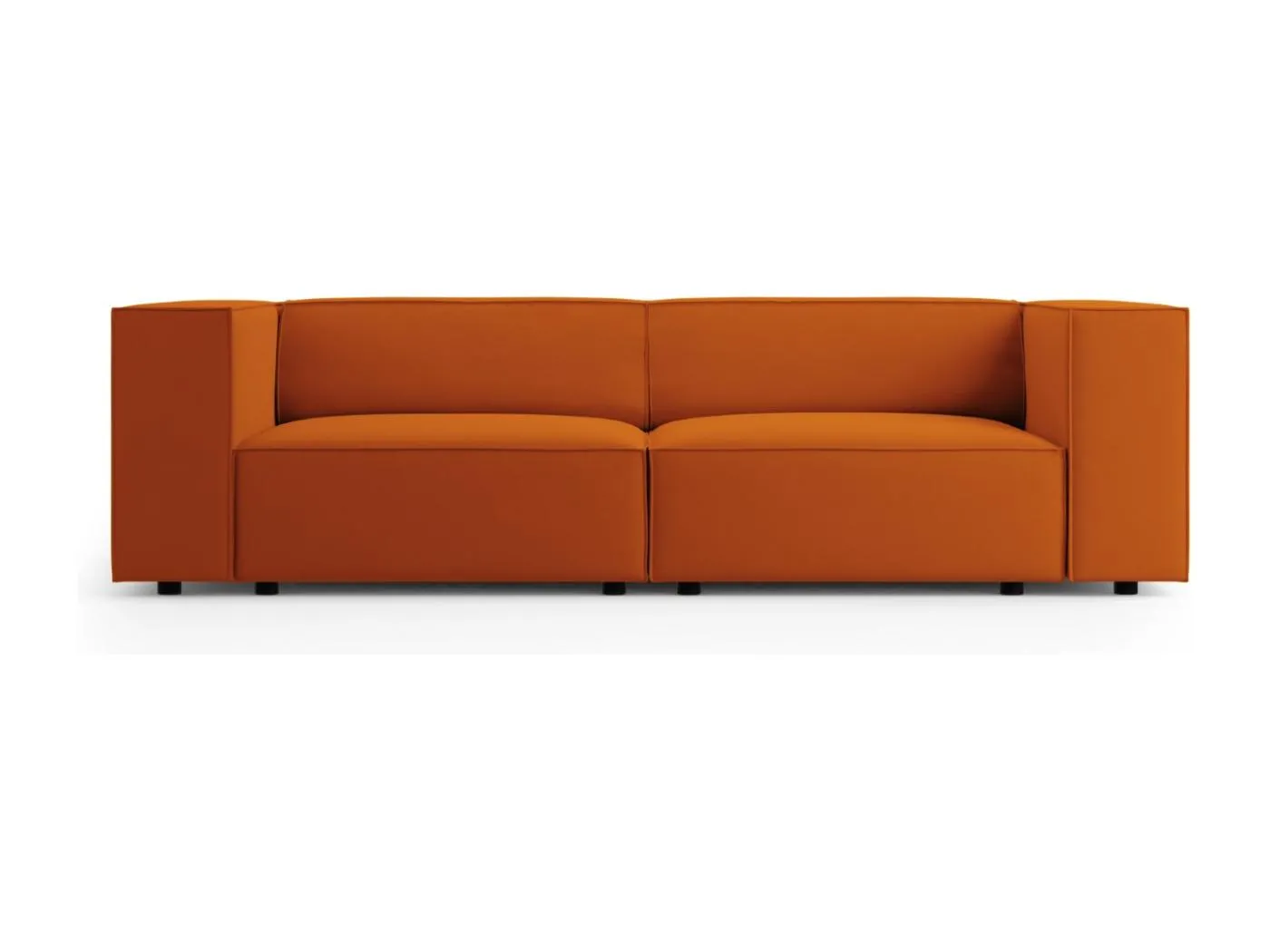 Cosmopolitan Design - 3-Sitzer Sofa "Arendal" aus Samt terrakotta - 204x102x70cm