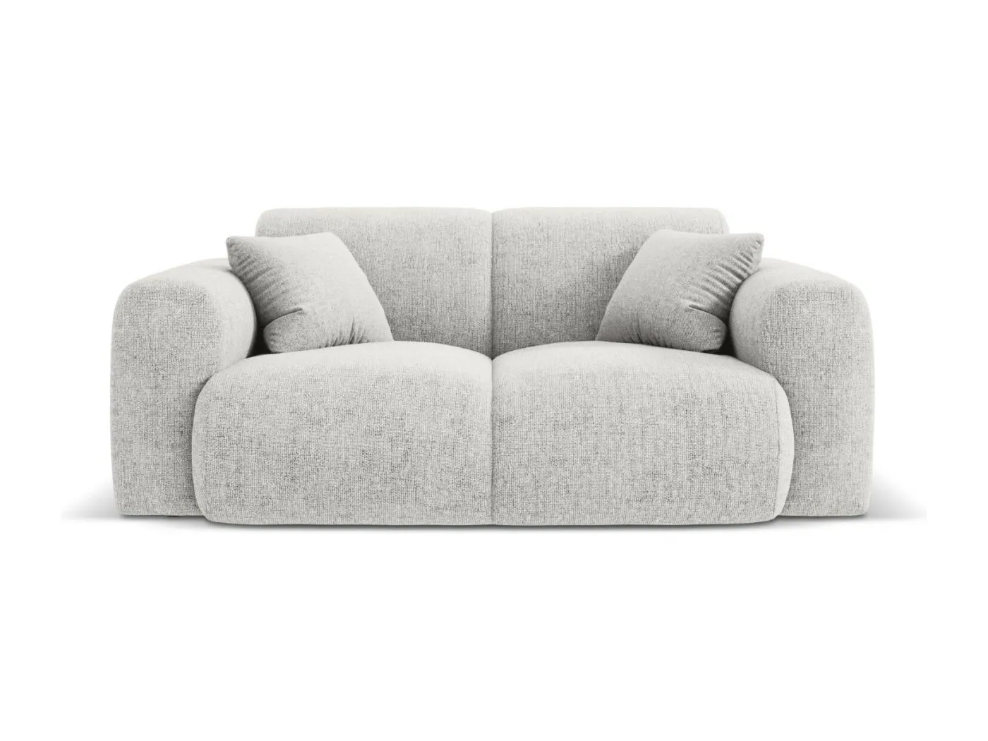 Cosmopolitan Design - 2-Sitzer Sofa "Nolio" aus Chenille-Stoff hellgrau - 170x95x72cm
