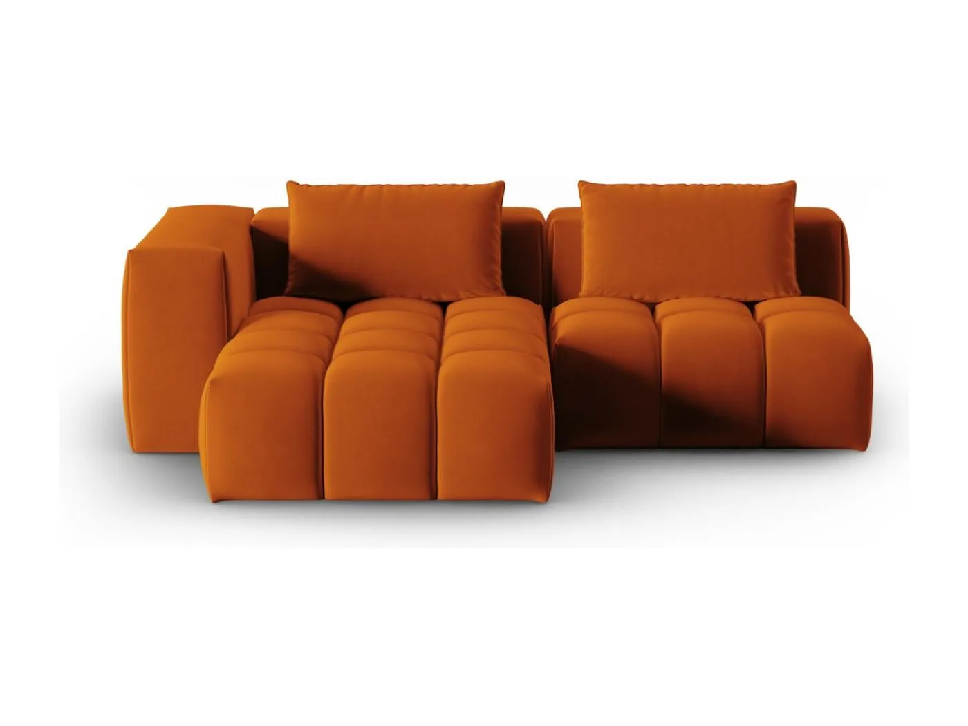 CXL by Christian Lacroix - 3-Sitzer modulares Ecksofa links "Lorella" Sitzer aus Samt terrakotta - 205x145x70cm