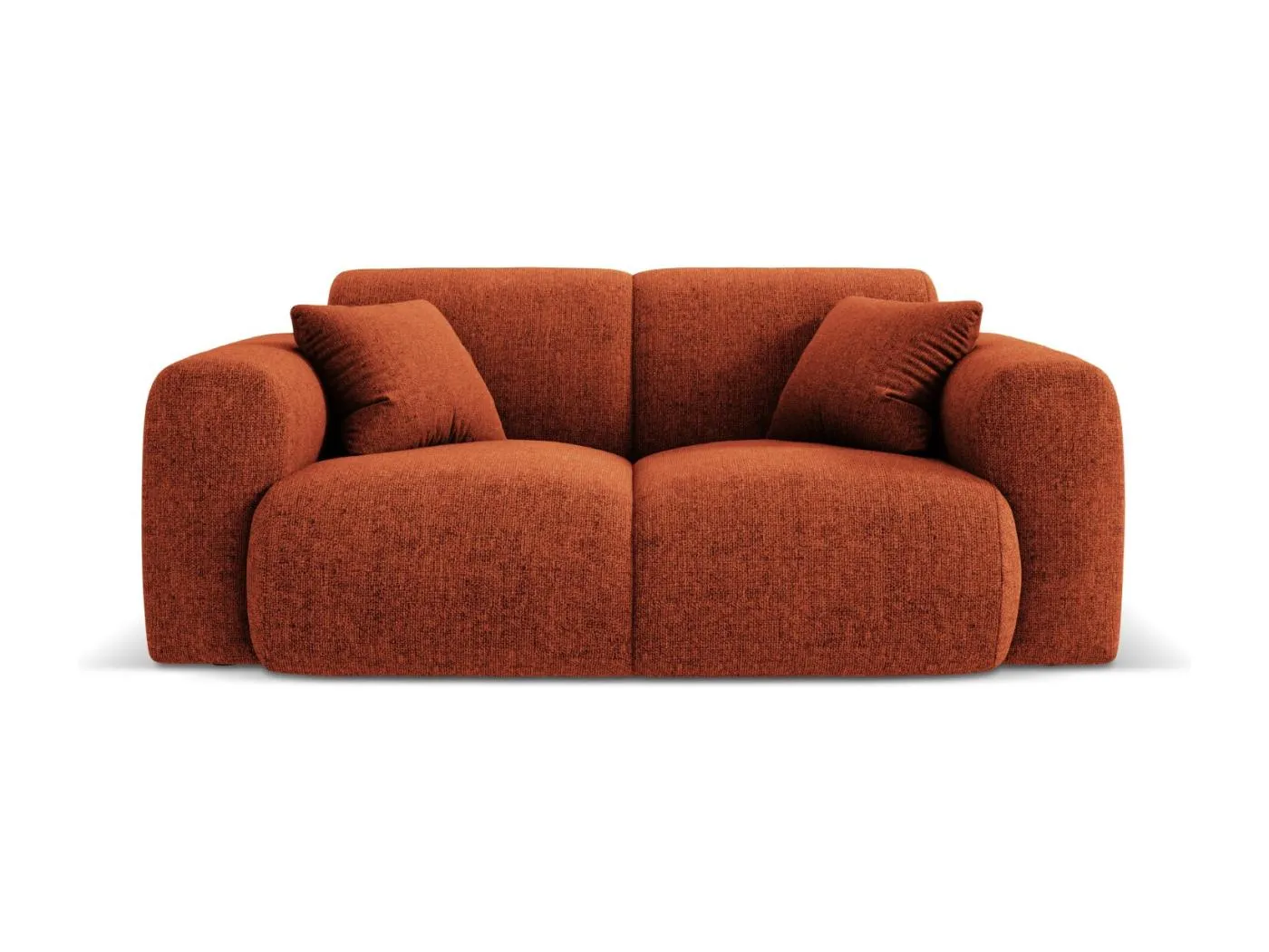 Cosmopolitan Design - 2-Sitzer Sofa "Nolio" aus Chenille-Stoff terrakotta - 170x95x72cm