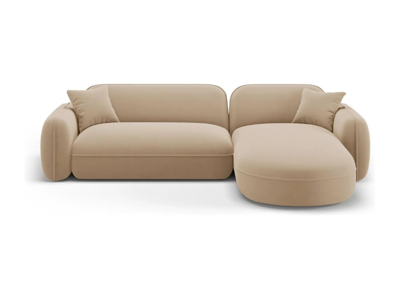 CXL by Christian Lacroix - 4-Sitzer modulares Ecksofa rechts "Lucien" Sitzer aus Samt sand - 275x165x70cm
