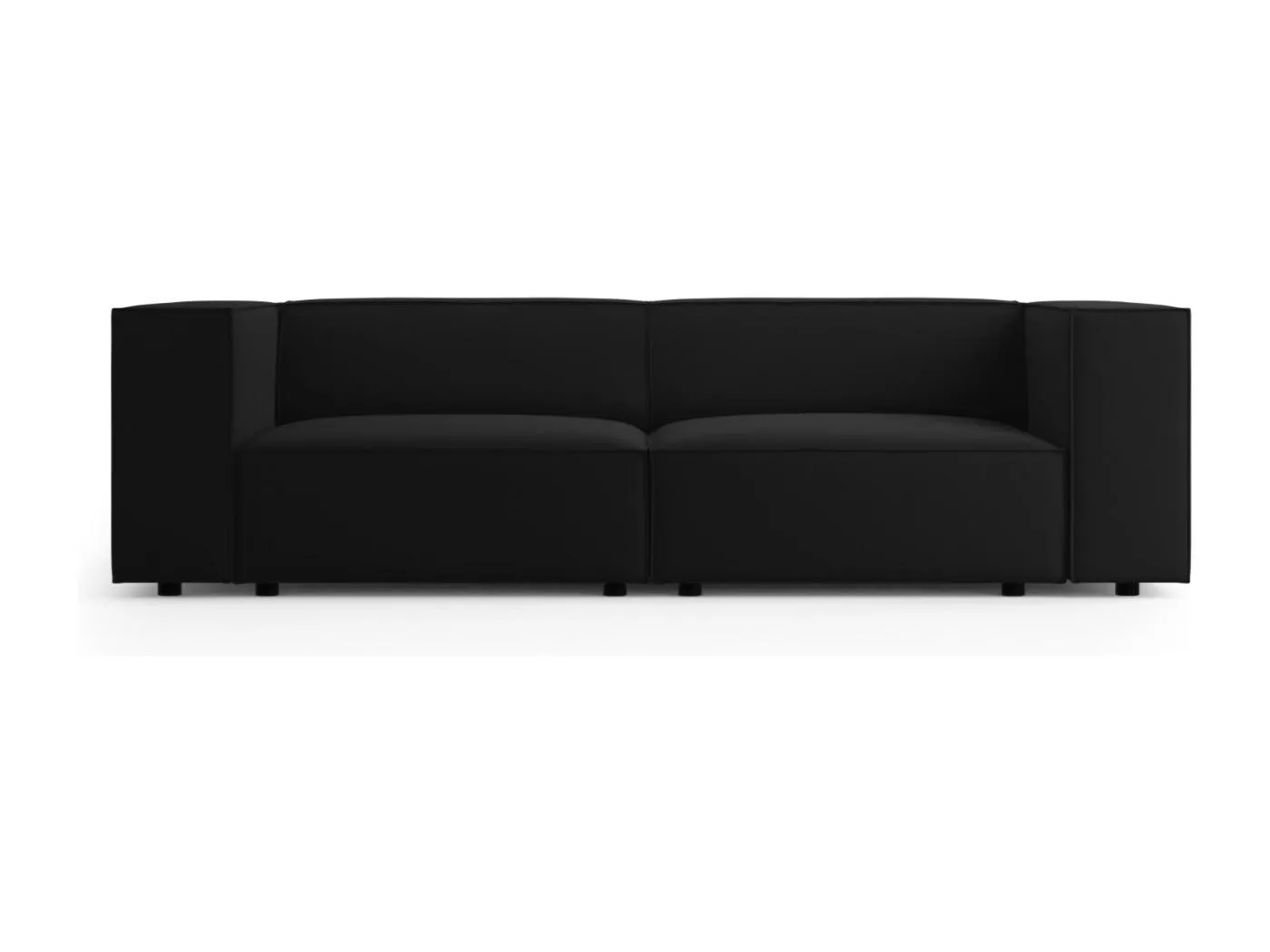 Cosmopolitan Design - 3-Sitzer Sofa "Arendal" aus Samt schwarz - 204x102x70cm