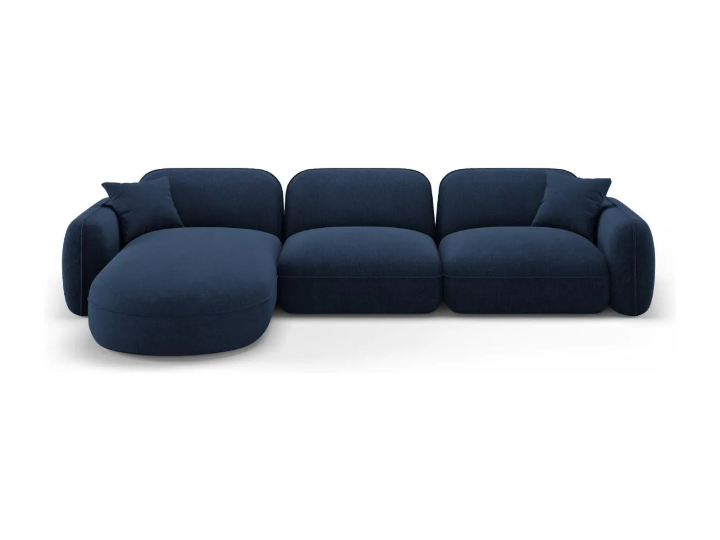 CXL by Christian Lacroix - 4-Sitzer modulares Ecksofa links "Lucien" Sitzer aus Samt dunkelblau - 320x165x70cm