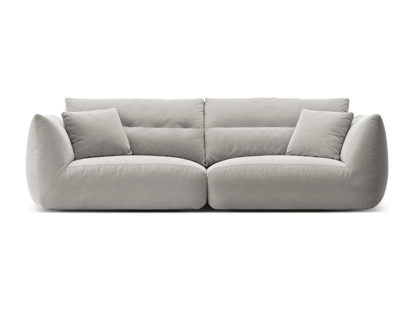 CXL by Christian Lacroix - 4-Sitzer modulares Sofa "Maurie" aus Chenille-Stoff hellgrau - 264x107x90cm