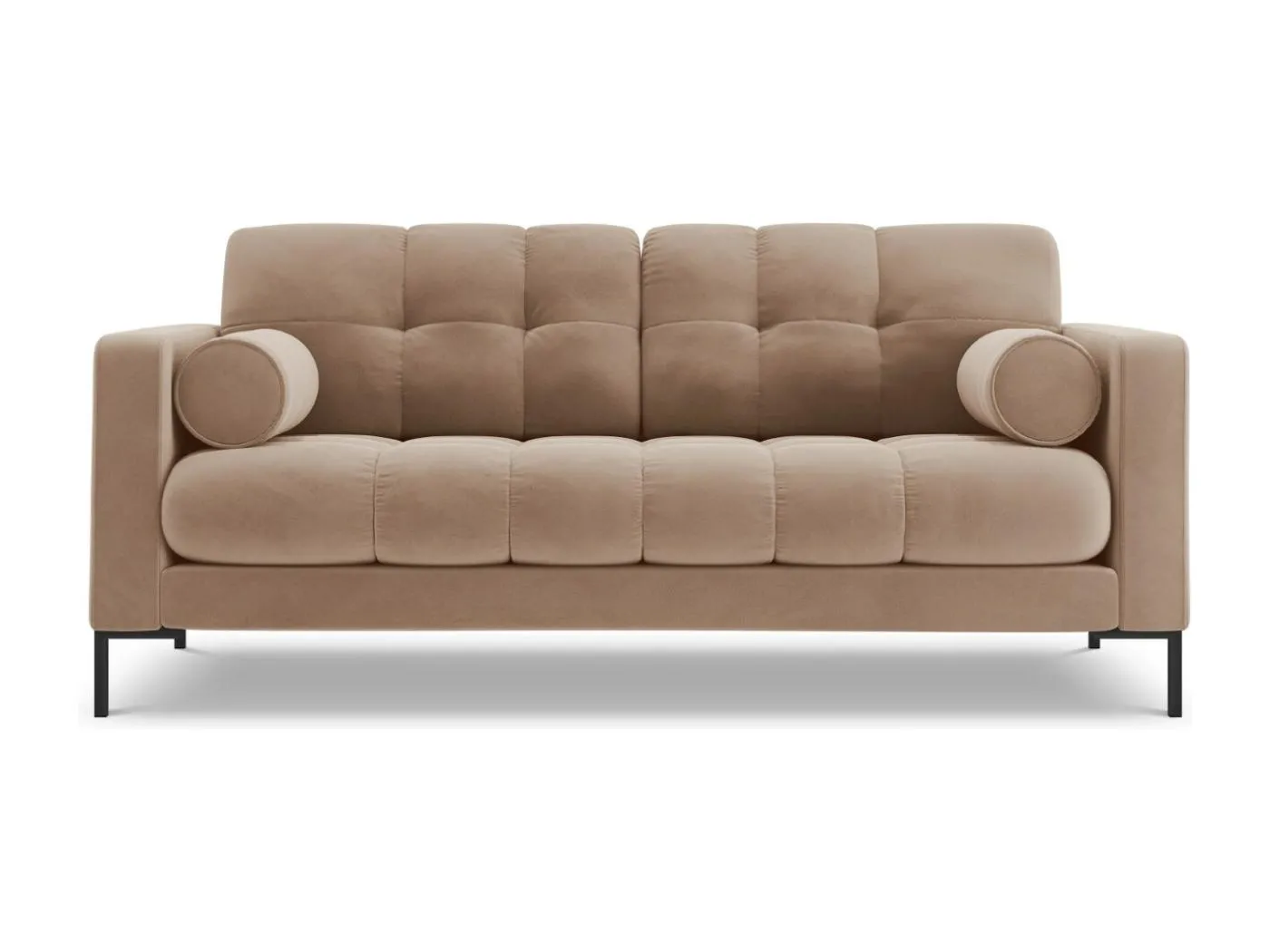 Cosmopolitan Design - 2-Sitzer Sofa "Bali" aus Samt beige - 152x92x75cm