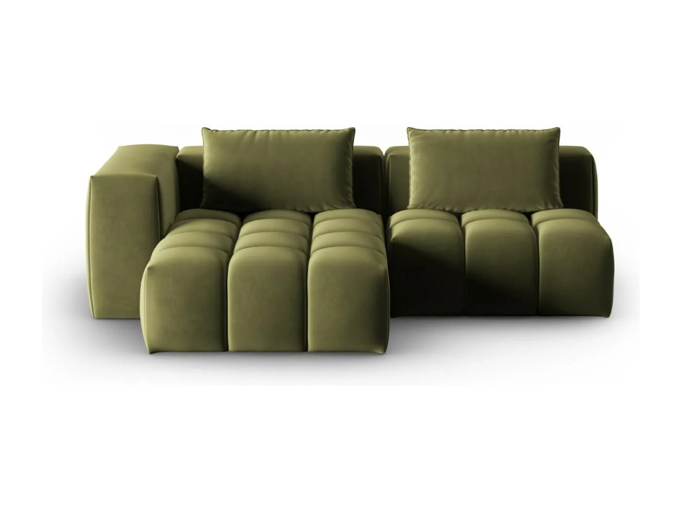 CXL by Christian Lacroix - 3-Sitzer modulares Ecksofa links "Lorella" Sitzer aus Samt hellgrün - 205x145x70cm