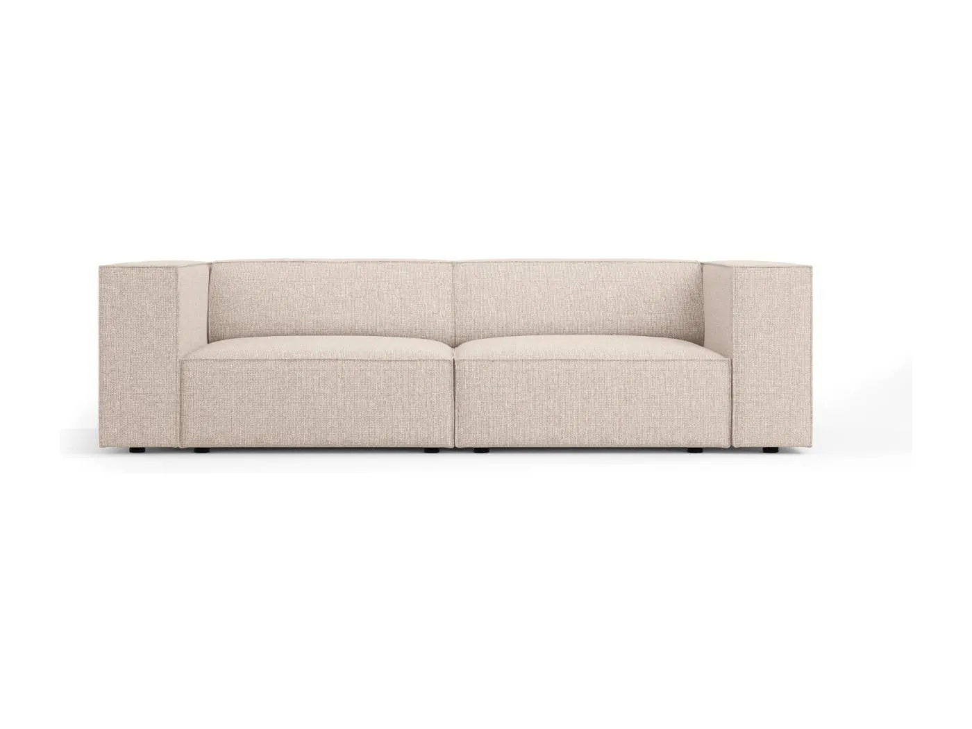 Cosmopolitan Design - 3-Sitzer Sofa "Arendal" aus Chenille-Stoff beige - 204x102x70cm