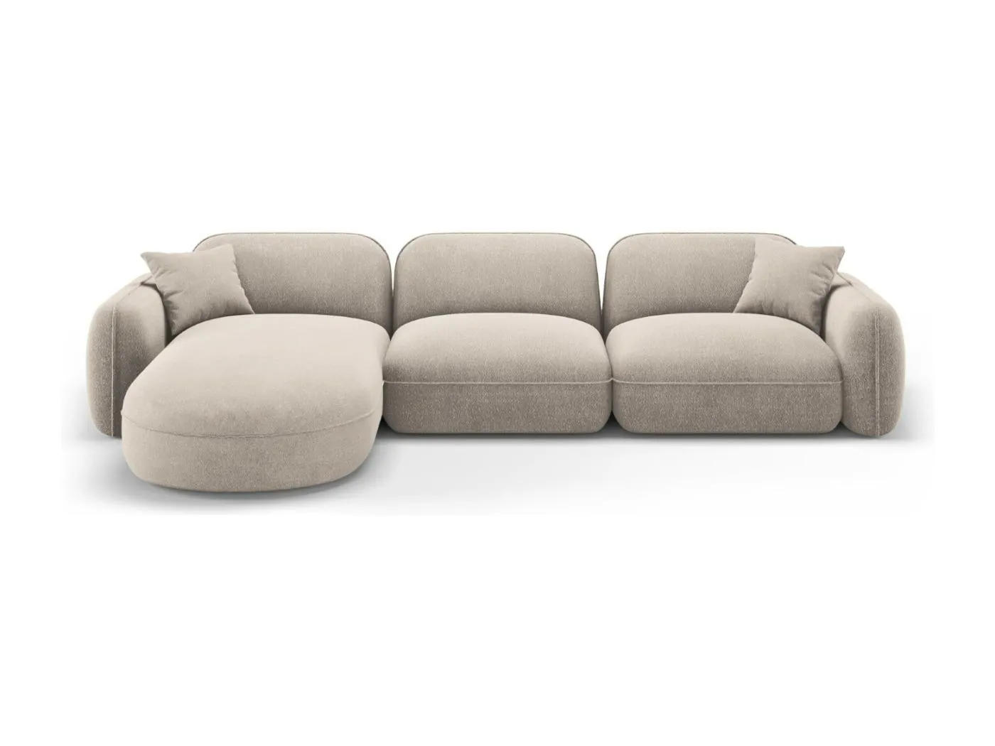 CXL by Christian Lacroix - 4-Sitzer modulares Ecksofa links "Lucien" Sitzer aus Samt dunkelbeige - 320x165x70cm