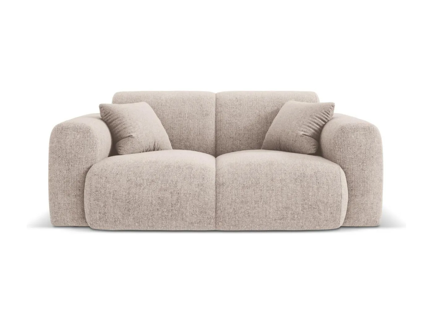 Cosmopolitan Design - 2-Sitzer Sofa "Nolio" aus Chenille-Stoff beige - 170x95x72cm