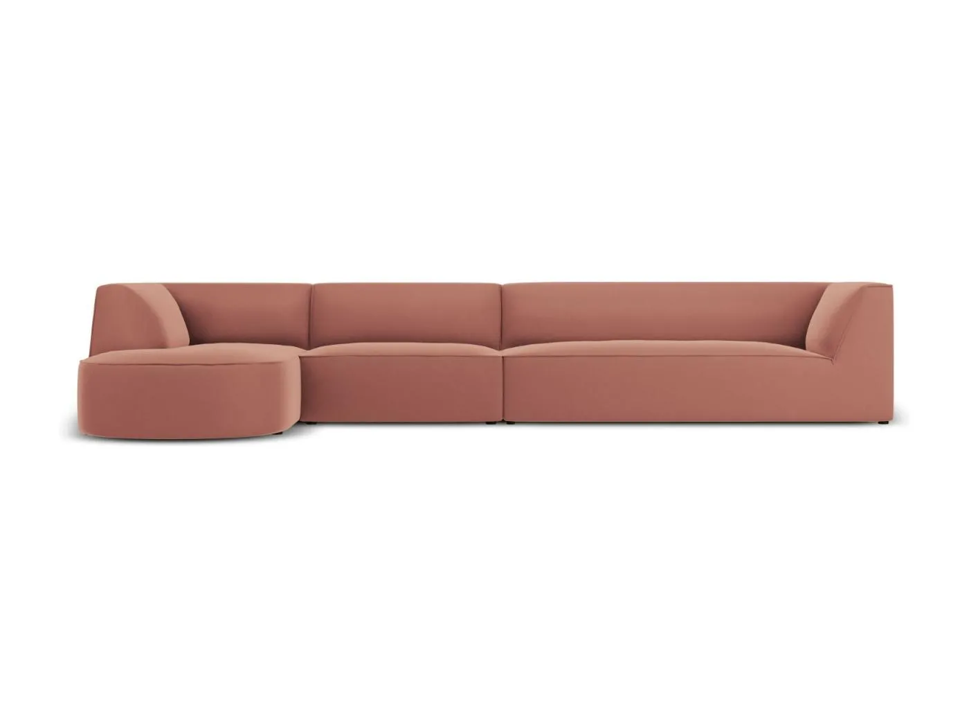 CXL by Christian Lacroix - 5-Sitzer Ecksofa links "Charles" Sitzer aus Samt rosa - 366x180x69cm
