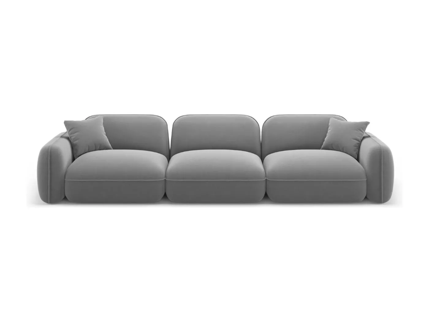CXL by Christian Lacroix - 4-Sitzer modulares Sofa "Lucien" Sitzer aus Samt hellgrau - 320x90x70cm