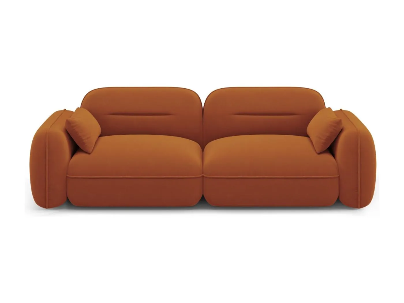 Cosmopolitan Design - 3-Sitzer modulares Sofa "Sydney" aus Samt terrakotta - 230x90x70cm
