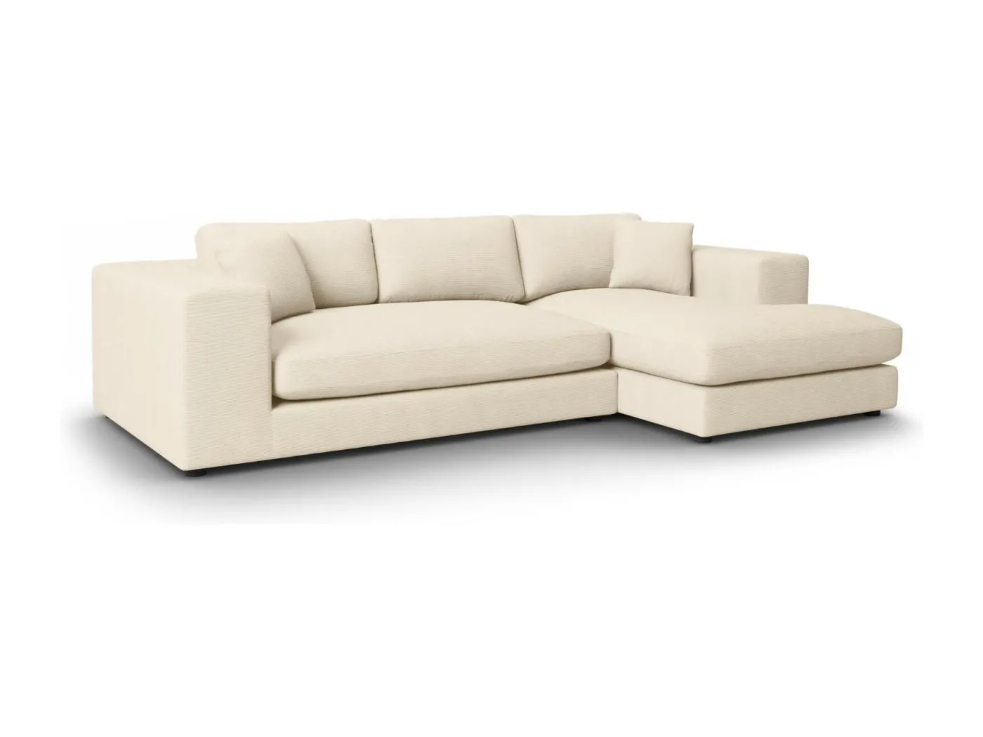 CXL by Christian Lacroix - 5-Sitzer Ecksofa rechts "Tendance" Sitzer aus Cord leichtes beige - 282x174x72cm