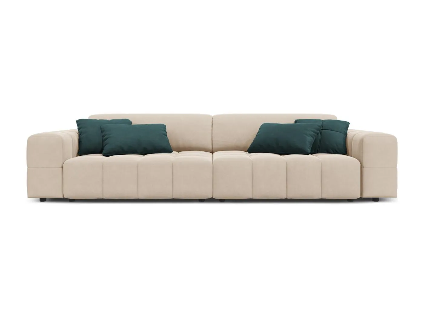 CXL by Christian Lacroix - 4-Sitzer Sofa "Luc" Sitzer aus Samt leichtes beige - 244x102x70cm