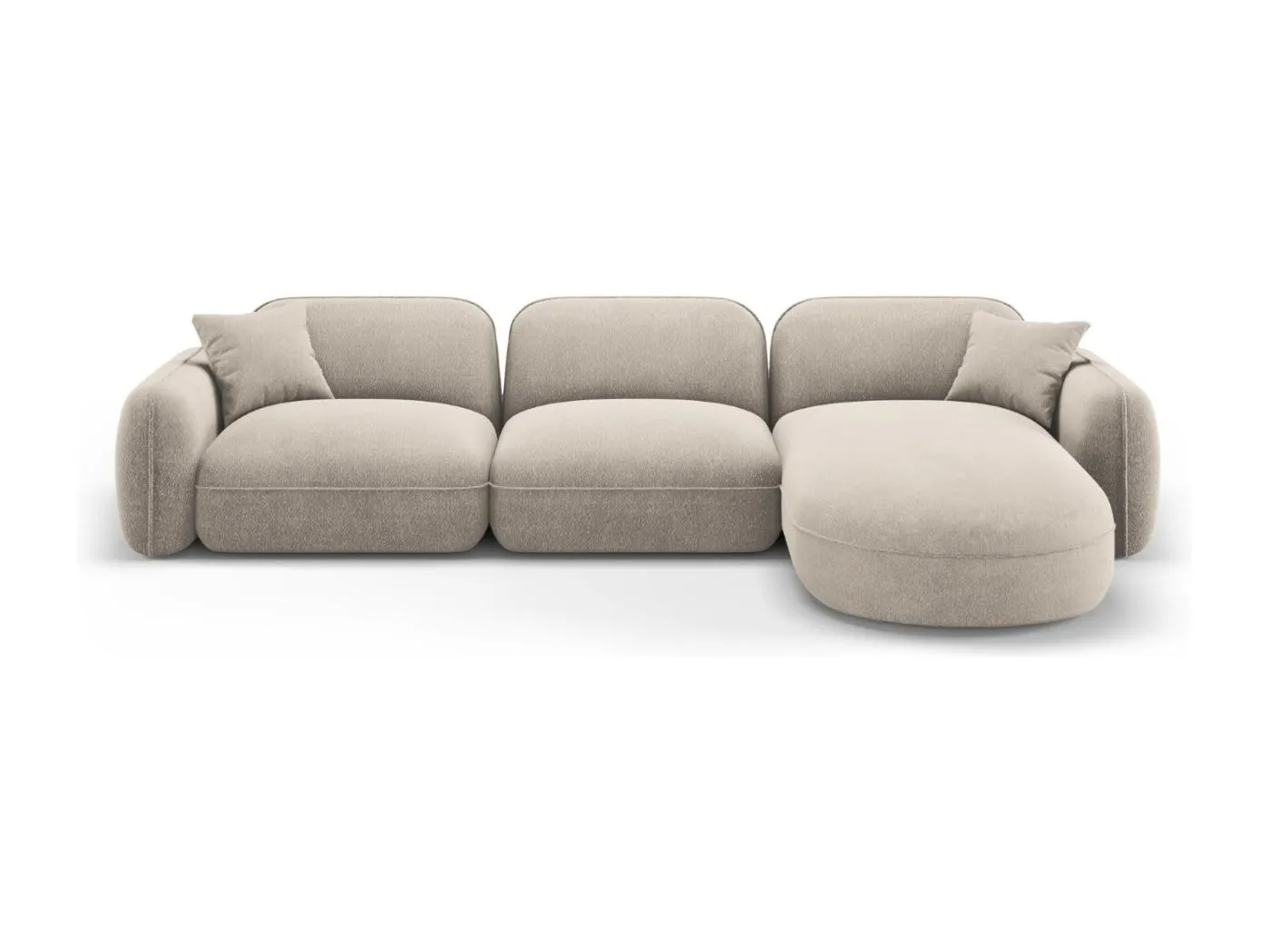 CXL by Christian Lacroix - 4-Sitzer modulares Ecksofa rechts "Lucien" Sitzer aus Samt dunkelbeige - 320x165x70cm