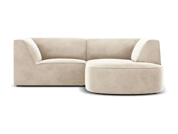 CXL by Christian Lacroix - 3-Sitzer Ecksofa rechts "Charles" Sitzer aus Samt leichtes beige - 186x180x69cm