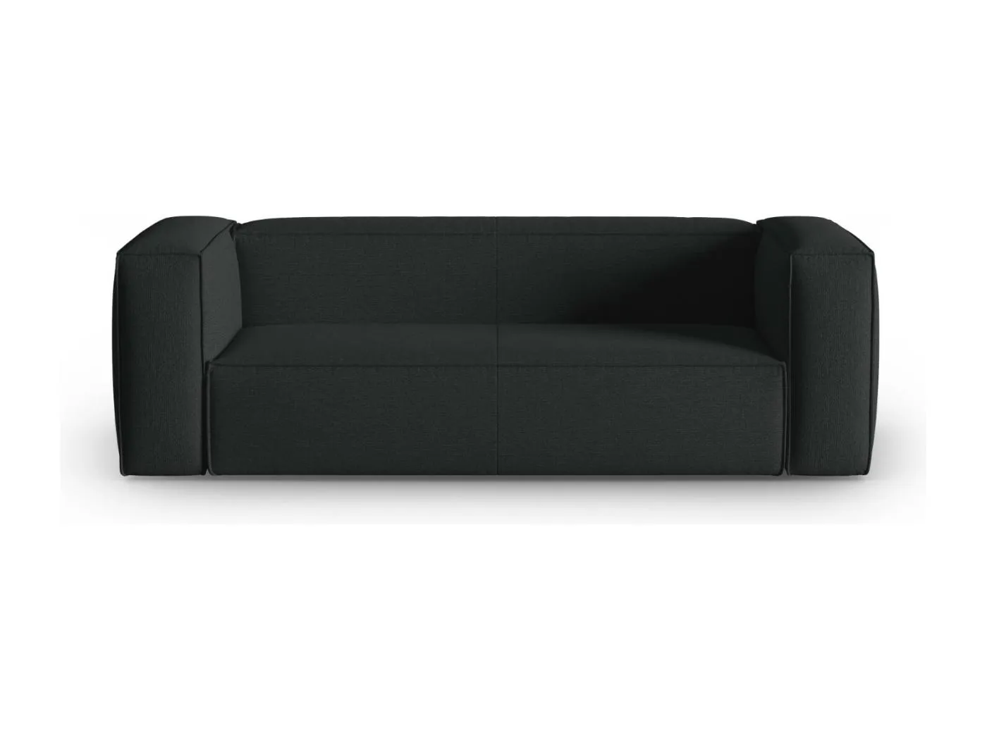 Cosmopolitan Design - 3-Sitzer Sofa "Mackay" aus strukturiertem Samt anthrazit - 200x94x73cm