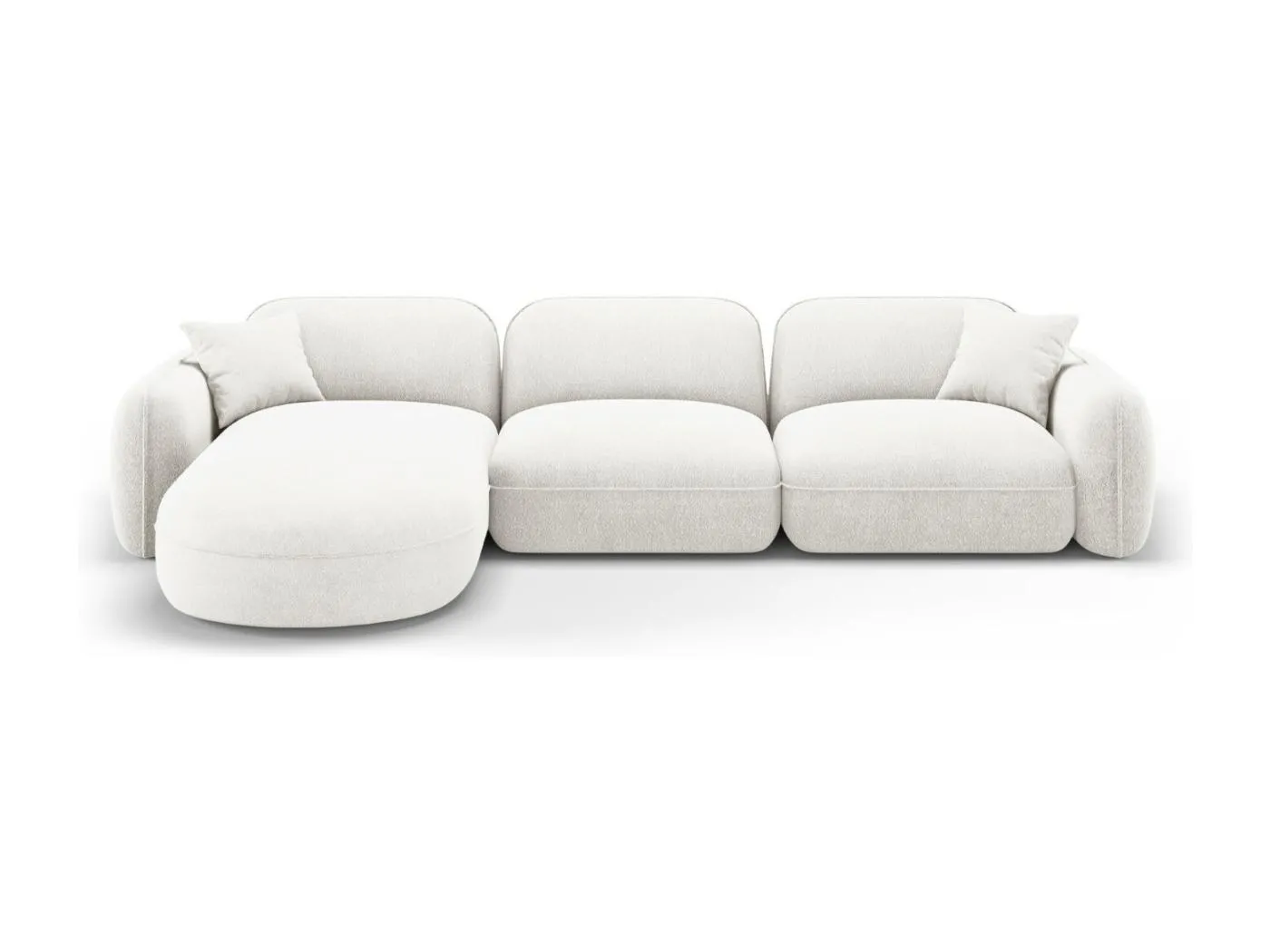 CXL by Christian Lacroix - 4-Sitzer modulares Ecksofa links "Lucien" Sitzer aus Samt elfenbein - 320x165x70cm
