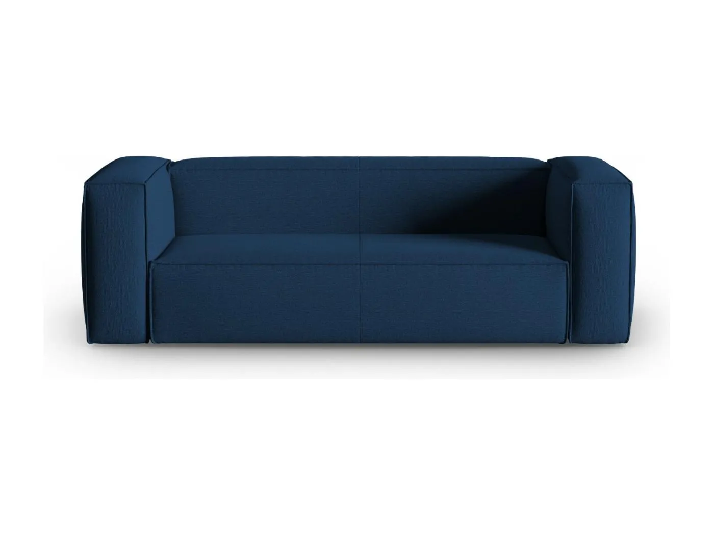 Cosmopolitan Design - 3-Sitzer Sofa "Mackay" aus strukturiertem Samt dunkelblau - 200x94x73cm