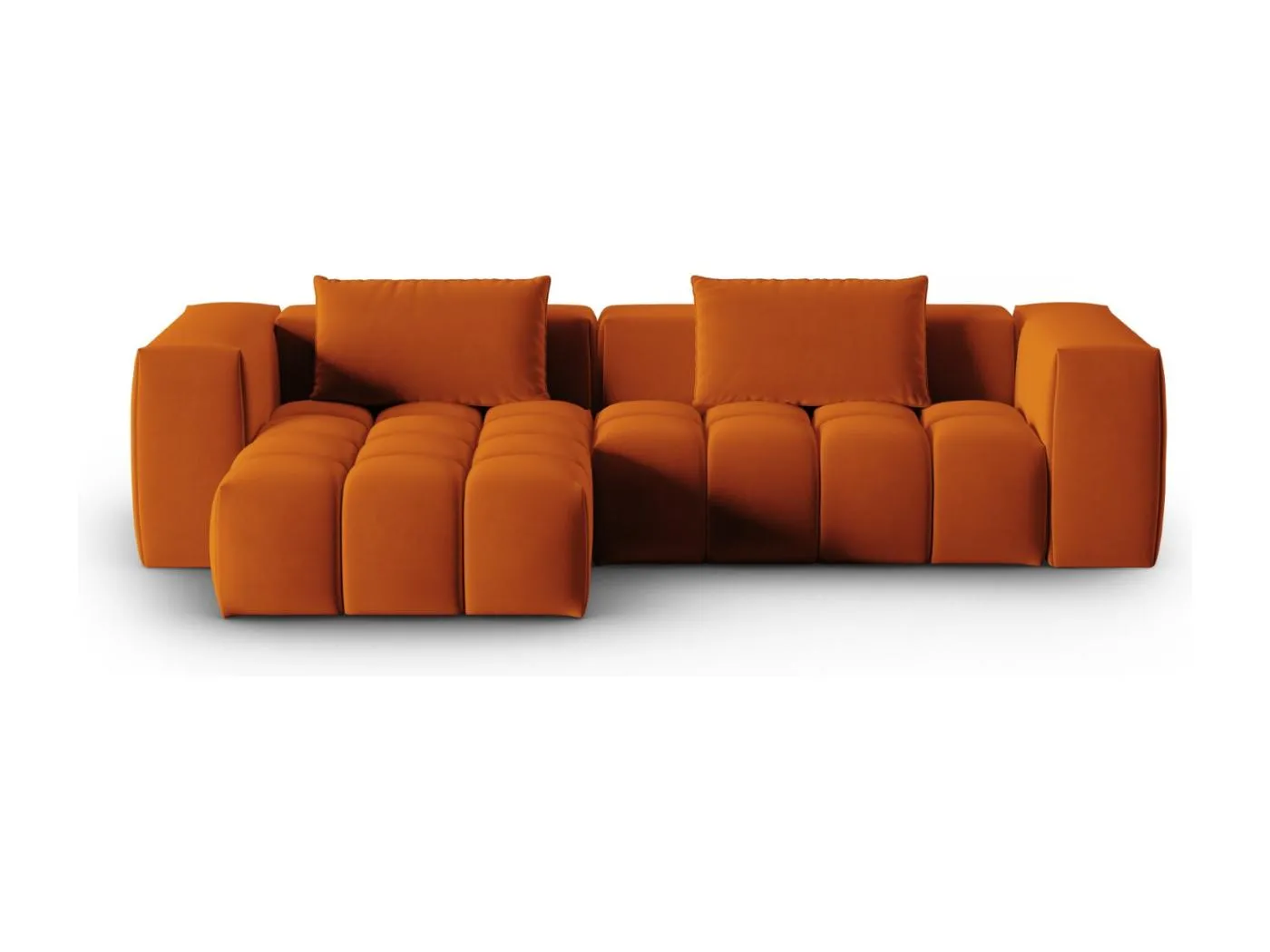 CXL by Christian Lacroix - 3-Sitzer modulares Ecksofa links "Lorella" Sitzer aus Samt terrakotta - 260x145x70cm