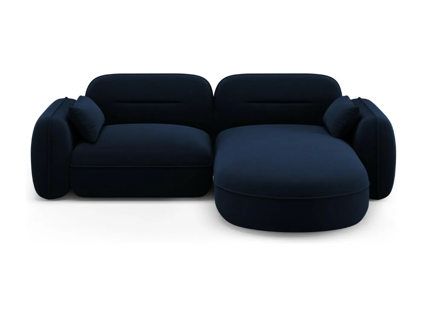 Cosmopolitan Design - 3-Sitzer modulares Ecksofa rechts "Sydney" aus Samt königsblau - 230x165x70cm
